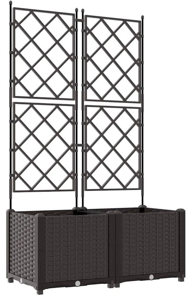 vidaXL Κηποτινάκι με Τρέλα 2 pcs Καφέ 80 x 40 x 143 εκ. PP