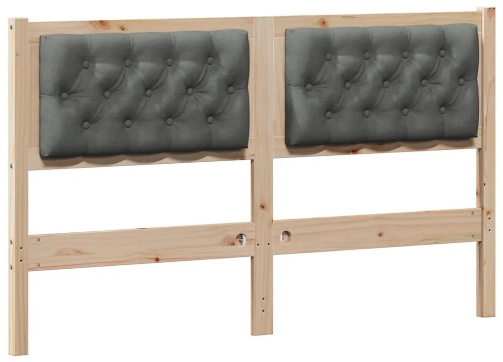 vidaXL Κεφαλάρι Άλλο Καφέ και σκούρο γκρι 150 cm Μασίφ ξύλο πεύκου