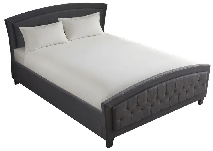 Κρεβάτι Camaro pakoworld ύφασμα σε ανθρακί απόχρωση160x200εκ