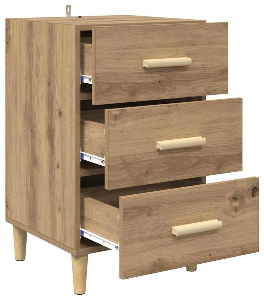 vidaXL Κομοδίνο artisan δρυς 40 x 40 x 66 εκ Επεξεργασμένο ξύλο
