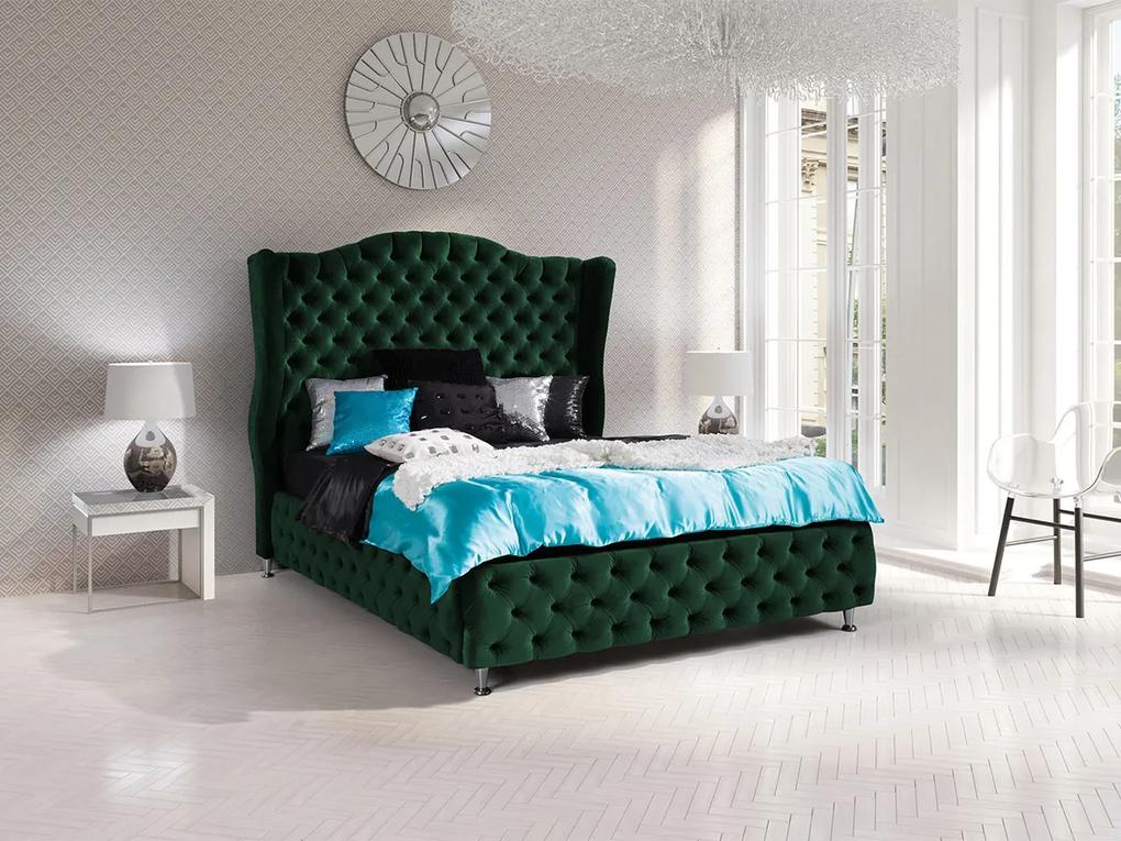 Κρεβάτι Florence 102, Διπλό, Πράσινο, 160x200, Ταπισερί, 187x222x162cm, 106 kg | Epipla1.gr