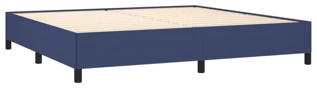 vidaXL Κρεβάτι Boxspring με Στρώμα Μπλε 200x200 εκ. Υφασμάτινο