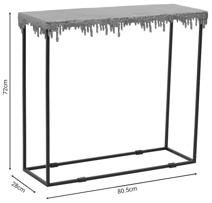 Κονσόλα Bulco Inart χρυσό-μαύρο μέταλλο 80.5x28x72εκ 80.5x28x72 εκ.