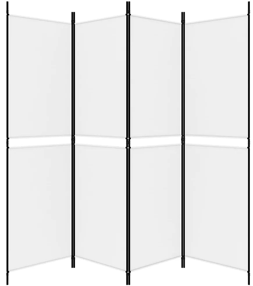 vidaXL Διαχωριστικό Δωματίου με 4 Πάνελ Λευκό 200x180 εκ. από Ύφασμα