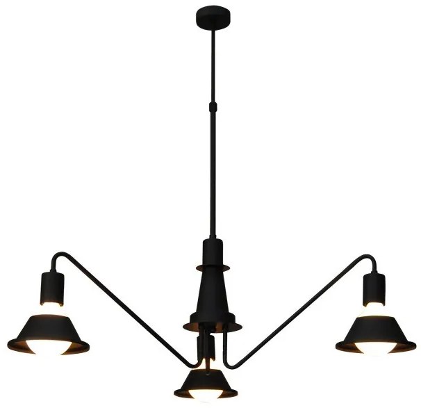 Κρεμαστό Φωτιστικό Οροφής 3xE27 G95 LED Περιστρεφόμενοι Βραχίονες Emily Homelighting-77-3761-Μαύρο - Χάλκινο 77-3761