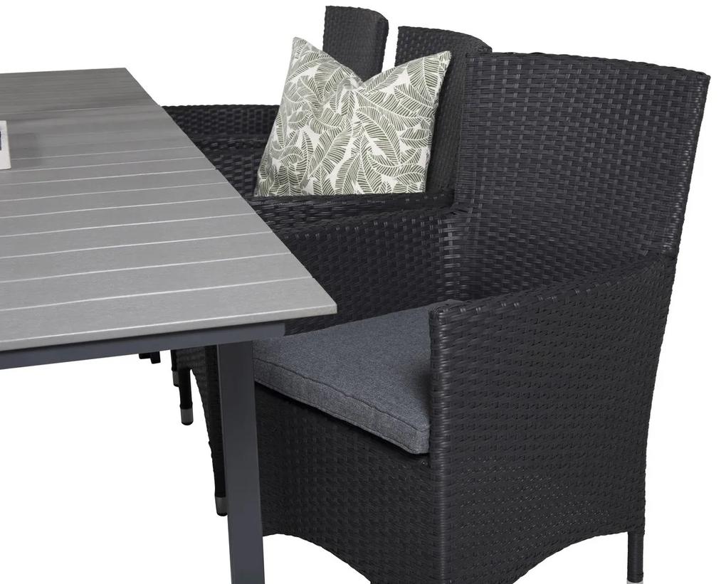 Σετ Τραπέζι και καρέκλες Dallas 2501, Polyξύλο, Πλαστικό ψάθινο, Μαξιλάρι καθίσματος: Ναι | Epipla1.gr