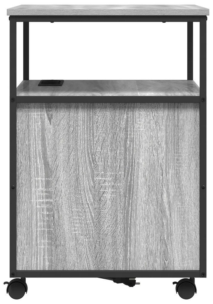 vidaXL Γραφείο Ντουλάπι με τροχούς Γκρι sonoma 60 x 46 x 67 εκ.