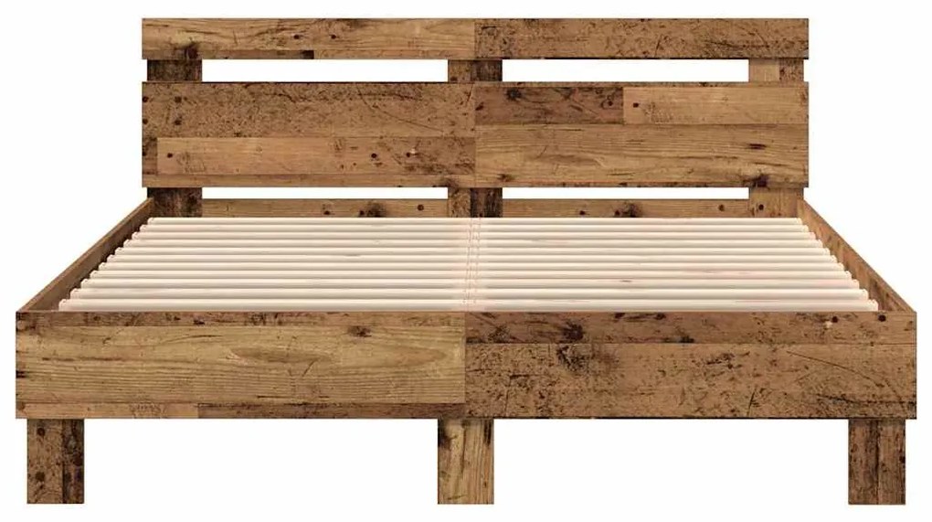 vidaXL Σκελετός Κρεβατιού Παλαιό ξύλο 140 x 190 cm Επεξεργασμένο ξύλο