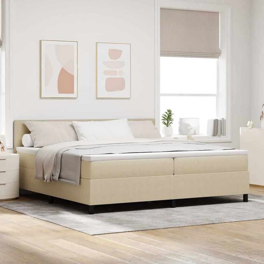 vidaXL Κρεβάτι Box Spring με Στρώμα &amp; LED Φως Πράσινο Γκρι 200x200 cm από Ύφασμα Κόρντουροϊ