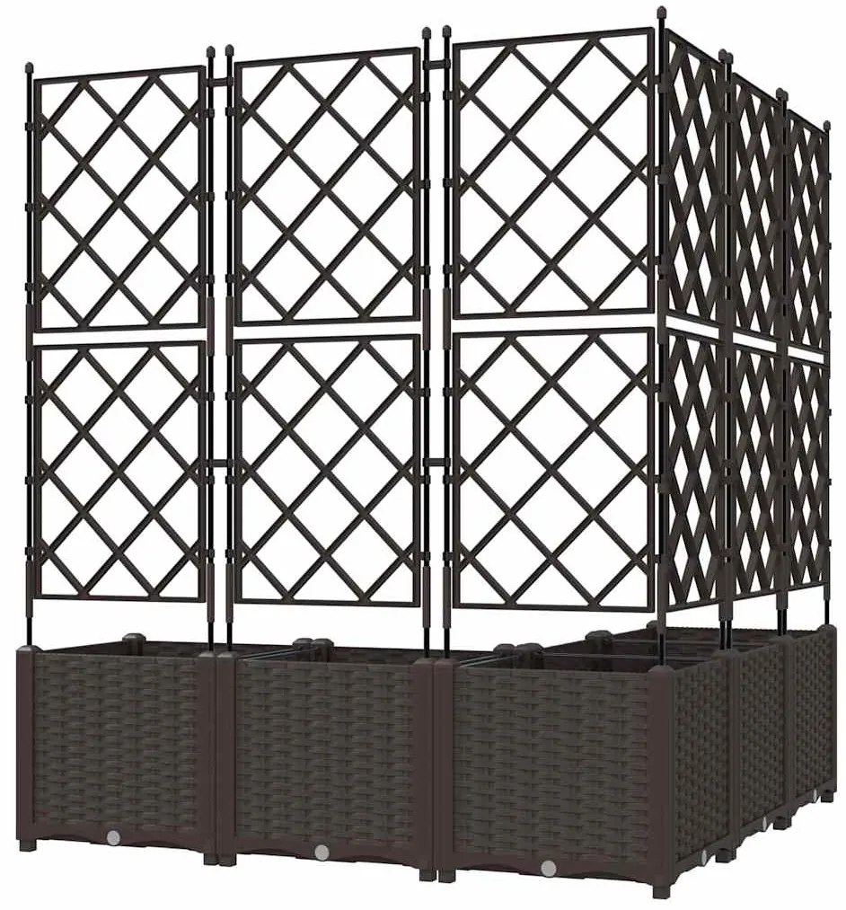 vidaXL Κηποτινάκι με Τρέλα 5 pcs Καφέ 120 x 120 x 143 εκ. PP