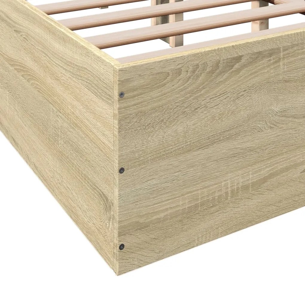 vidaXL Πλαίσιο Κρεβατιού Sonoma Δρυς 140x200 εκ. Επεξεργασμένο Ξύλο