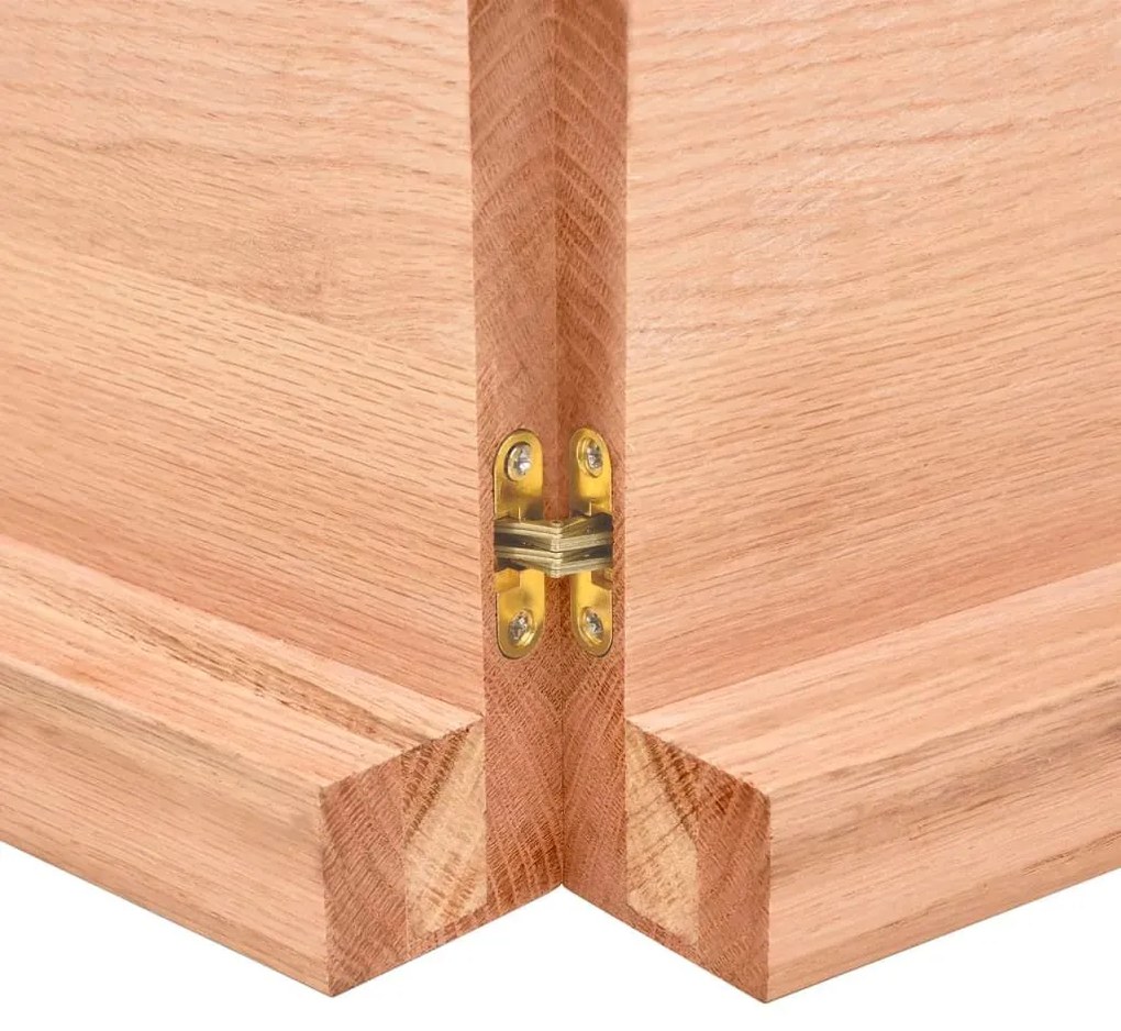 Επιφ Τραπεζιού Αν Καφέ 180x40x(2-6)εκ.Ακατέργ. Μασίφ Ξύλο Δρυός - Καφέ