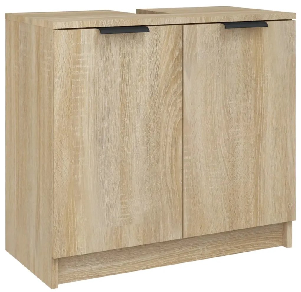 vidaXL Ντουλάπι Μπάνιου Sonoma Δρυς 64,5x33,5x59 εκ Επεξεργασμένο Ξύλο