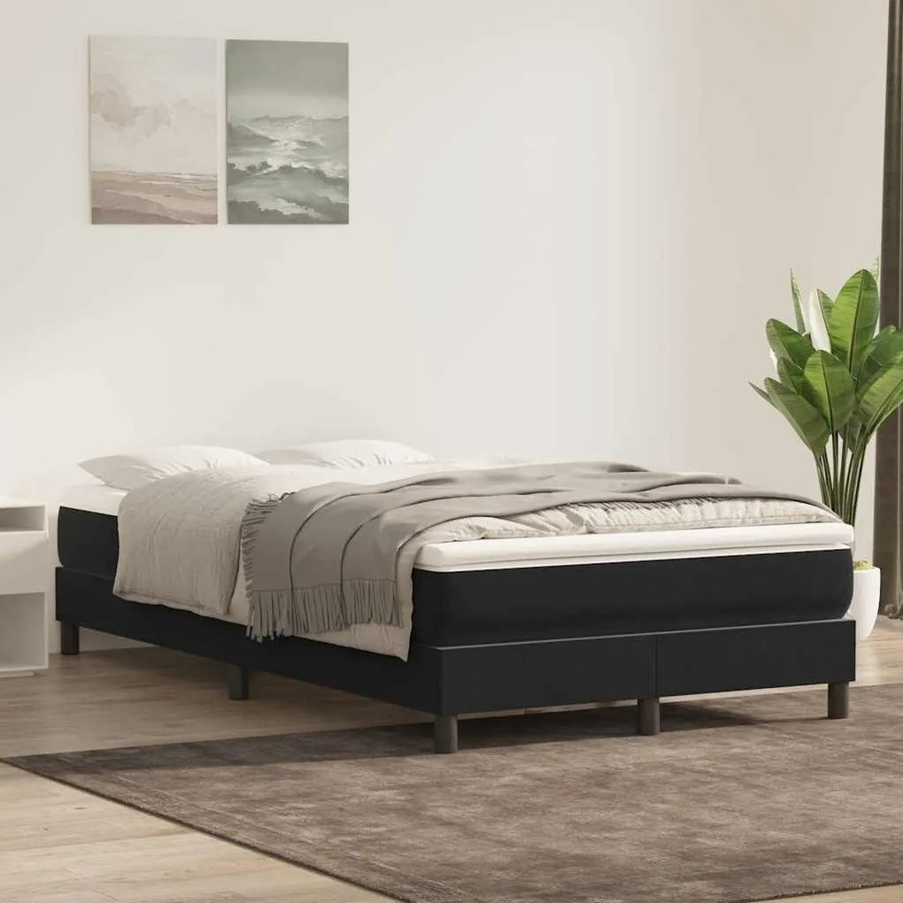 Box Spring Κρεβάτι χωρίς στρώμα Μαύρο 120x210 cm Βελούδινο - Μαύρο