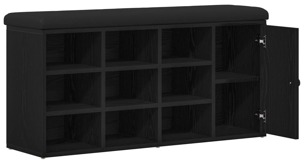 vidaXL Παγκάκι Αποθήκευσης Μαύρο Δρυς 100x30x48 εκ. Κατασκευασμένο ξύλο
