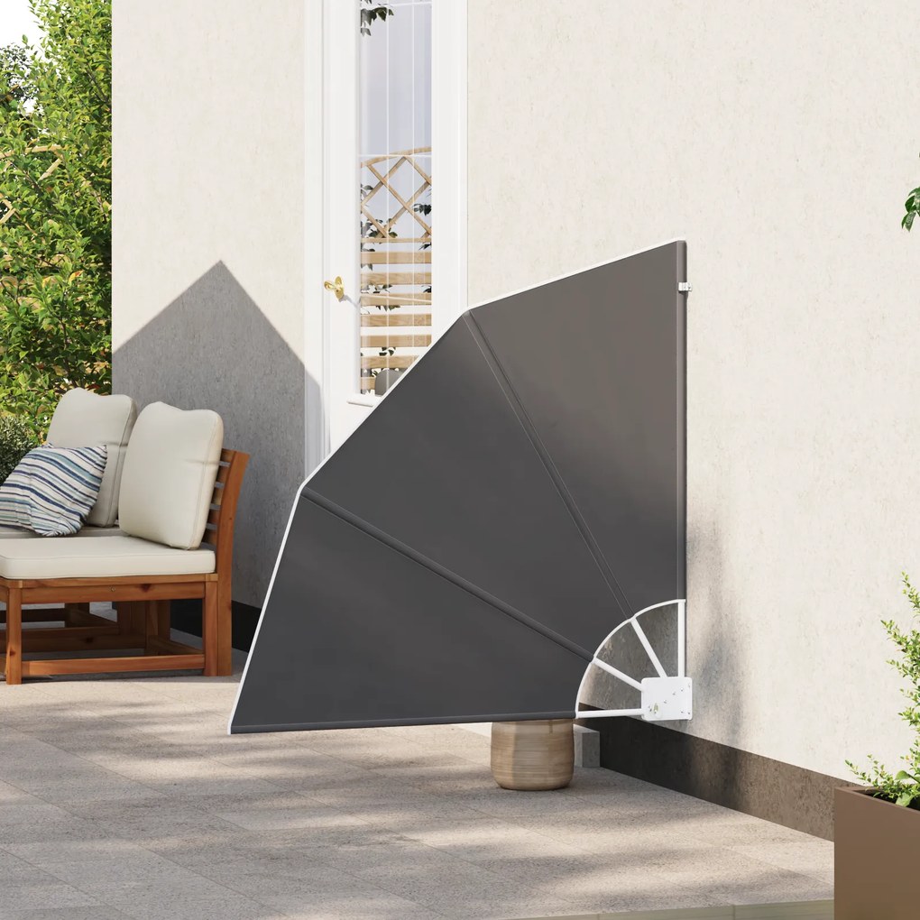 vidaXL Αδιάφανο σκίαστρο μπαλκονιού Μαύρο 115 x 115 εκ ύφασμα