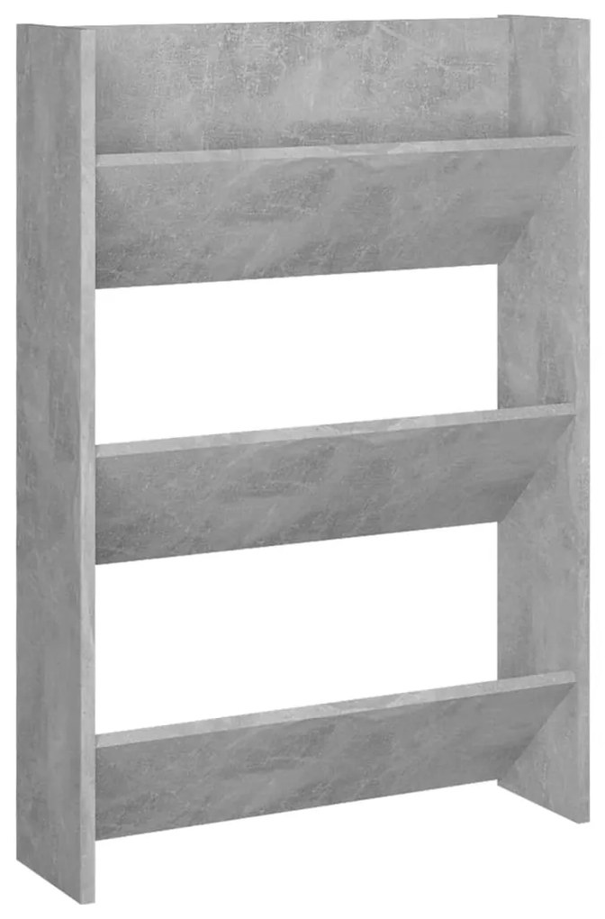 vidaXL Παπουτσοθήκη Τοίχου Γκρι Σκυρ. 60 x 18 x 90 εκ. από Μοριοσανίδα