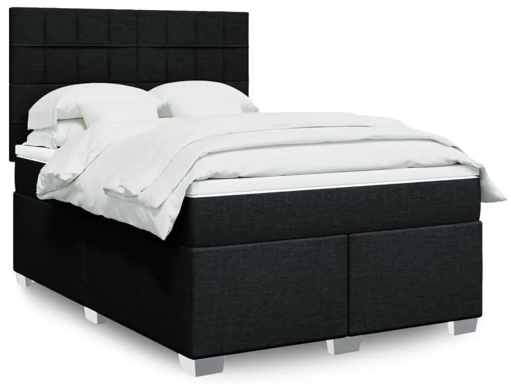 ΚΡΕΒΑΤΙ BOXSPRING ΜΕ ΣΤΡΩΜΑ ΜΑΥΡΟ 140X190 ΕΚ. ΥΦΑΣΜΑΤΙΝΟ 3290485