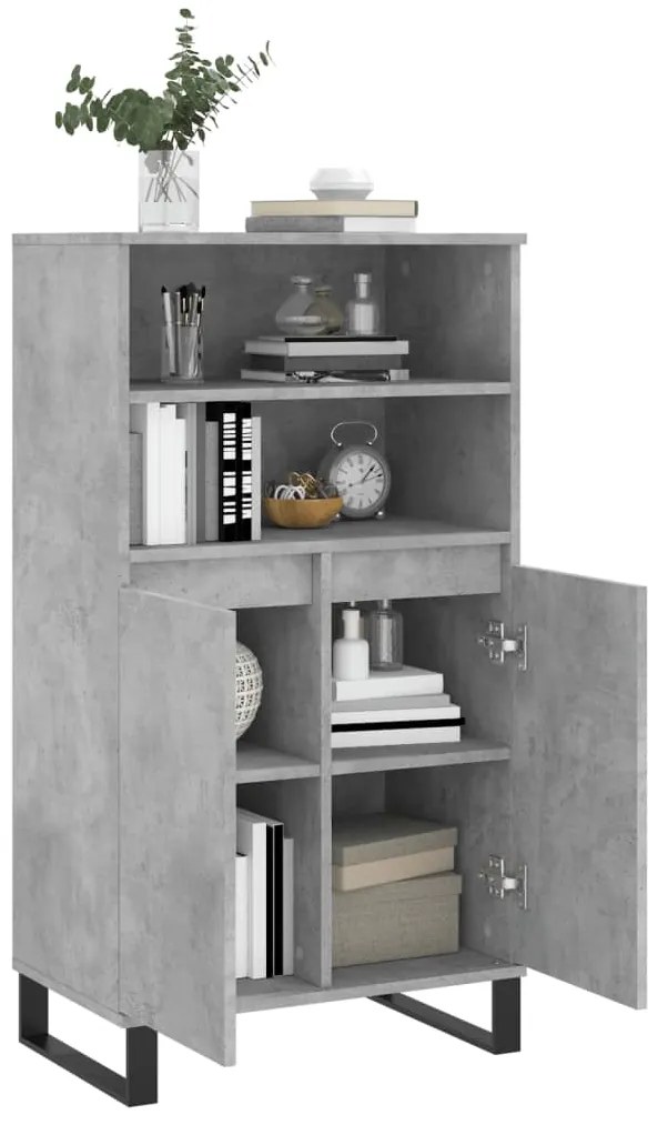vidaXL Ντουλάπι Γκρι σκυροδέματος 60x36x110 εκ. από Επεξεργασμένο Ξύλο