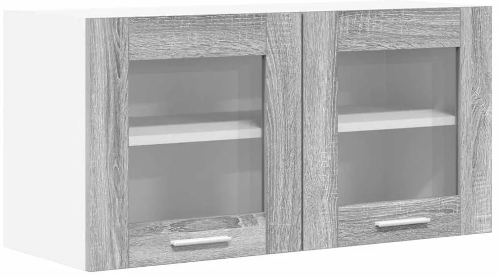vidaXL Κρεμαστό ντουλάπι Γκρι Σομόνα και Λευκό 80 x 31 x 40 εκ