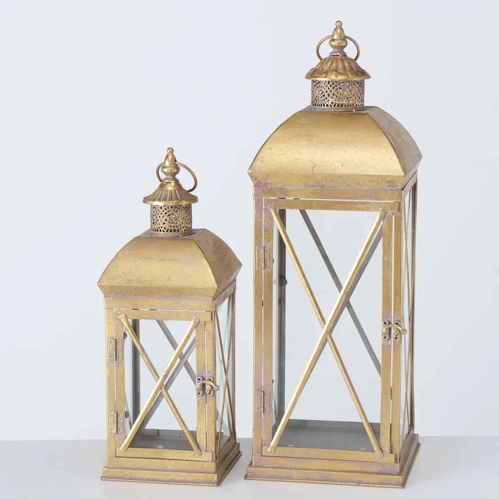 ΦΑΝΑΡΙ Gigaro Set/2 ΧΡΥΣΟ H46-64cm W17-23cm ΜΕΤΑΛΛΙΚΟ