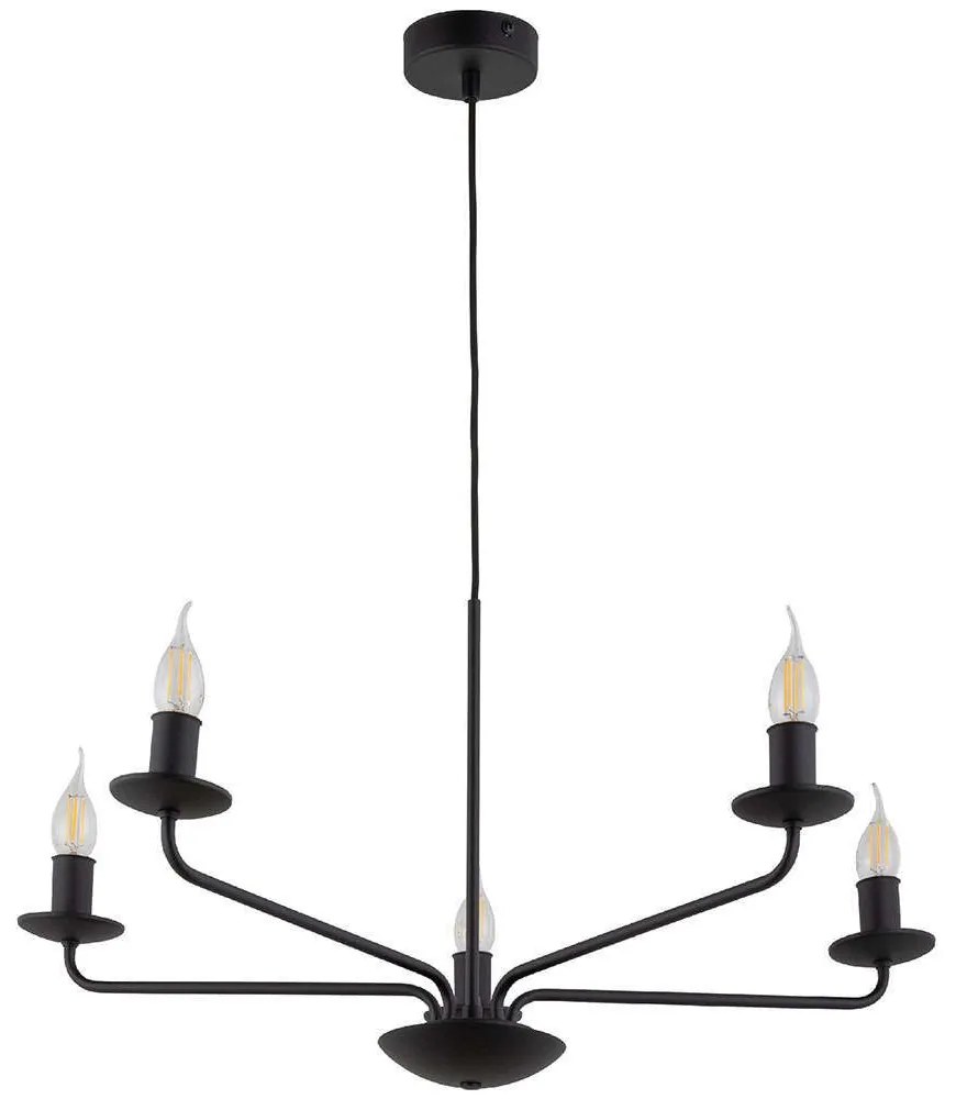 Φωτιστικό Οροφής Limal 10253 72x86cm 5xΕ14 10W Black TK Lighting