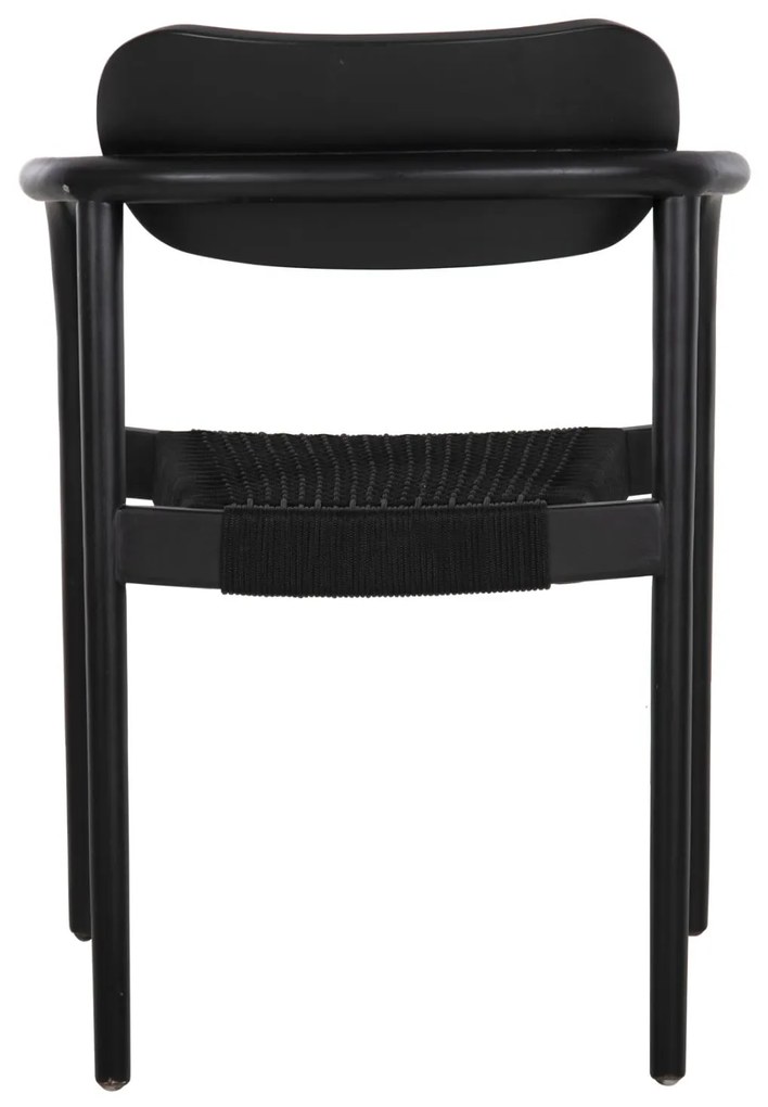 Πολυθρόνα OSLO Μαύρο Ξύλο Teak και Μαύρο Σχοινί 55x54x80Yεκ. 55x54x80 εκ.