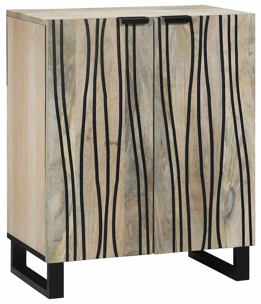 vidaXL Πλαϊνό γραφείο Λευκό 60 x 33,5 x 75 εκ. Στερεό ξύλο μάνγκο