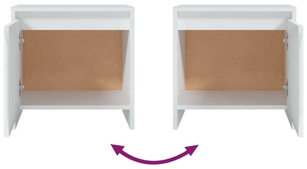 vidaXL Κομοδίνο Λευκό 45 x 34 x 44,5 εκ. από Μοριοσανίδα