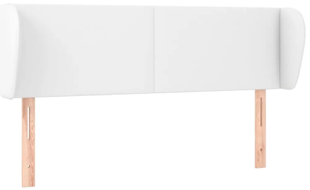 vidaXL Κεφαλάρι με Πτερύγια Λευκό 147 x 23 x 78/88 εκ. Συνθετικό Δέρμα