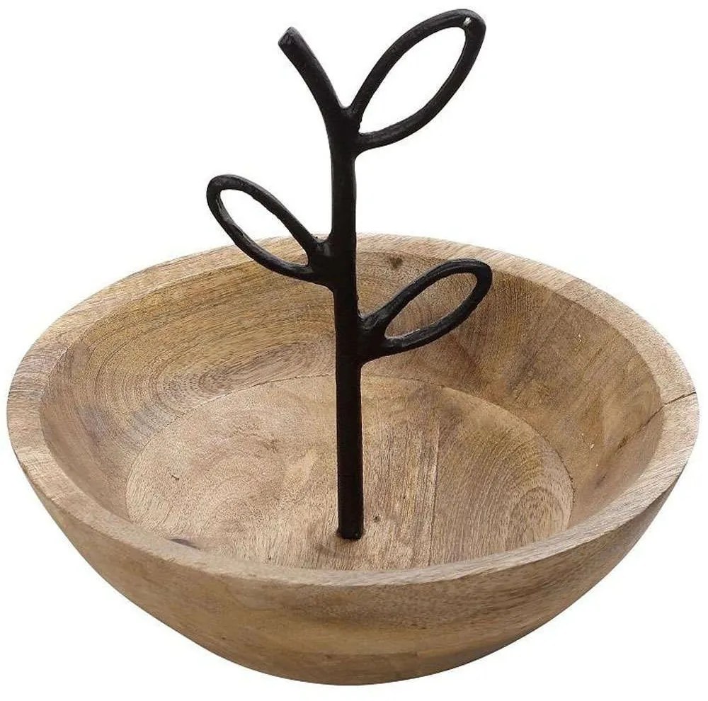 Διακοσμητικό Μπωλ FRI111 25x25x21cm Brown-Black Espiel Metal,Wood