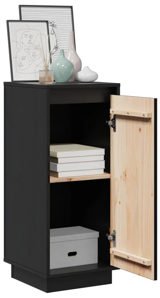 vidaXL Ντουλάπια 2 τεμ. Μαύρα 31,5 x 34 x 75 εκ. από Μασίφ Ξύλο Πεύκου