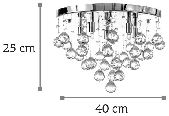 InLight Φωτιστικό οροφής από χρώμιο μέταλλο και διάφανα κρύσταλλα (5292-Β)