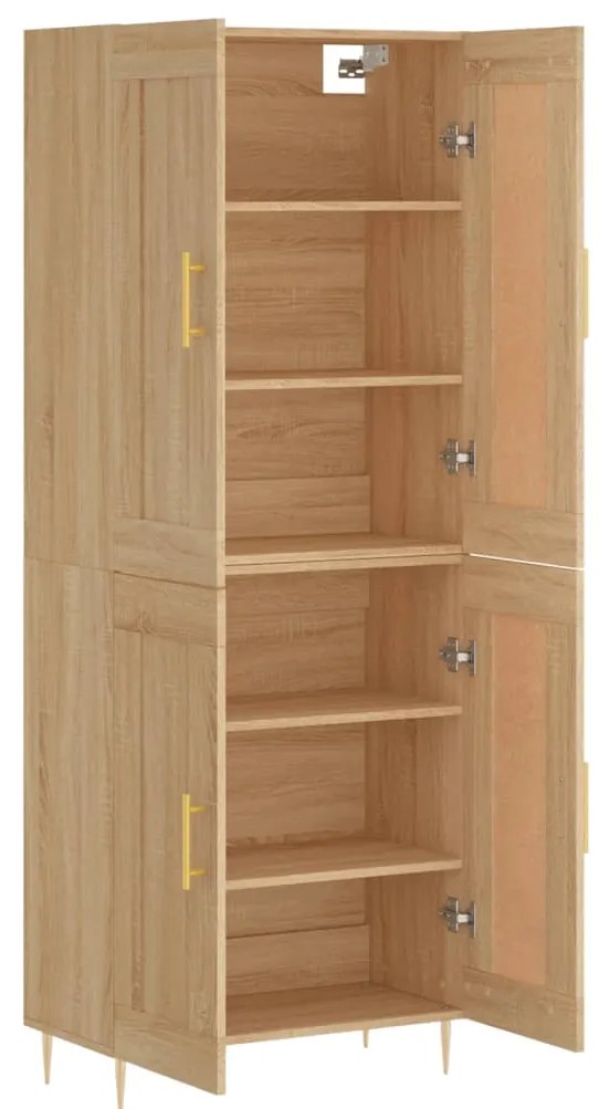 vidaXL Ντουλάπι Sonoma δρυς 69,5 x 34 x 180 εκ. από Επεξεργασμένο Ξύλο