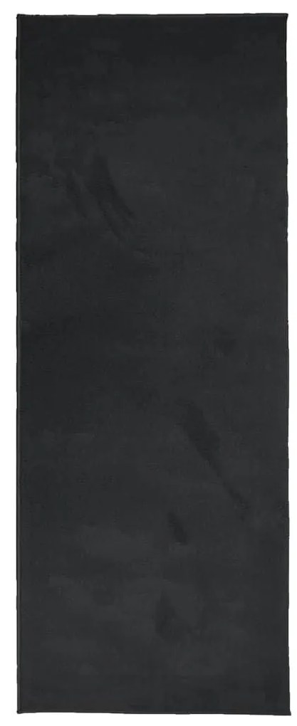 Χαλί OVIEDO με Κοντό Πέλος Μαύρο 80 x 200 εκ. - Μαύρο
