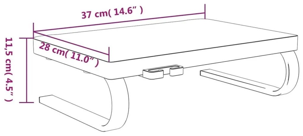 Βάση Οθόνης Μαύρη 37x28x11,5 εκ. - Μαύρο