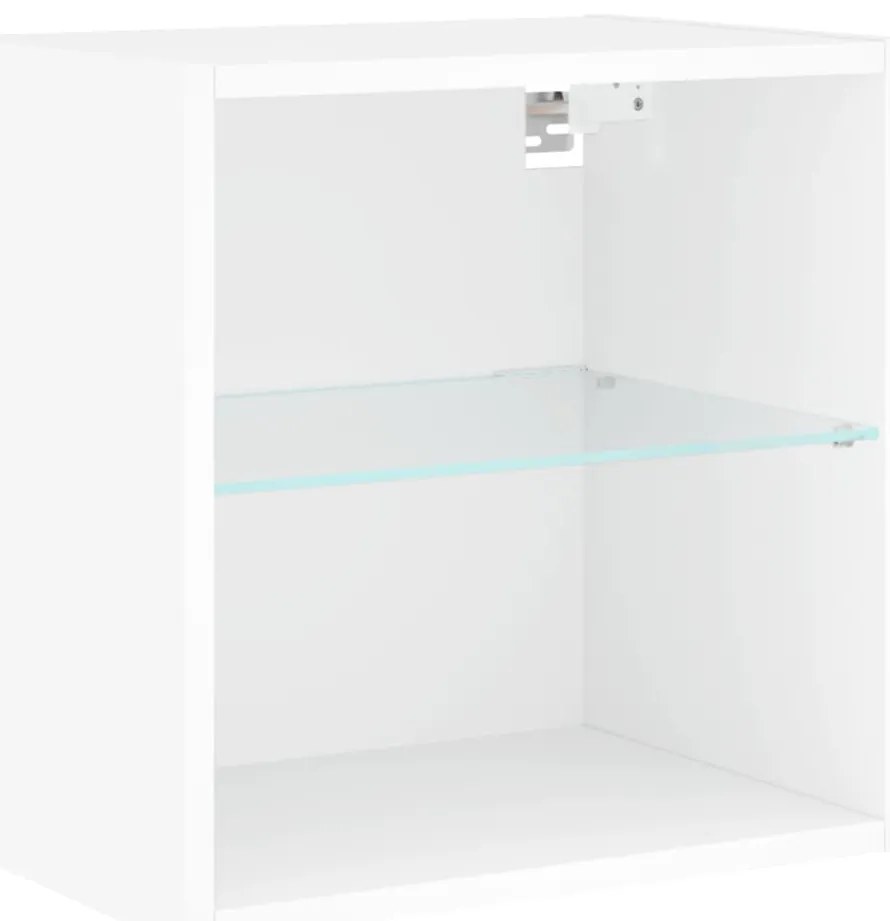 vidaXL Έπιπλα Τοίχου Τηλεόρασης 8 τεμ LED Λευκά από Επεξεργασμένο Ξύλο