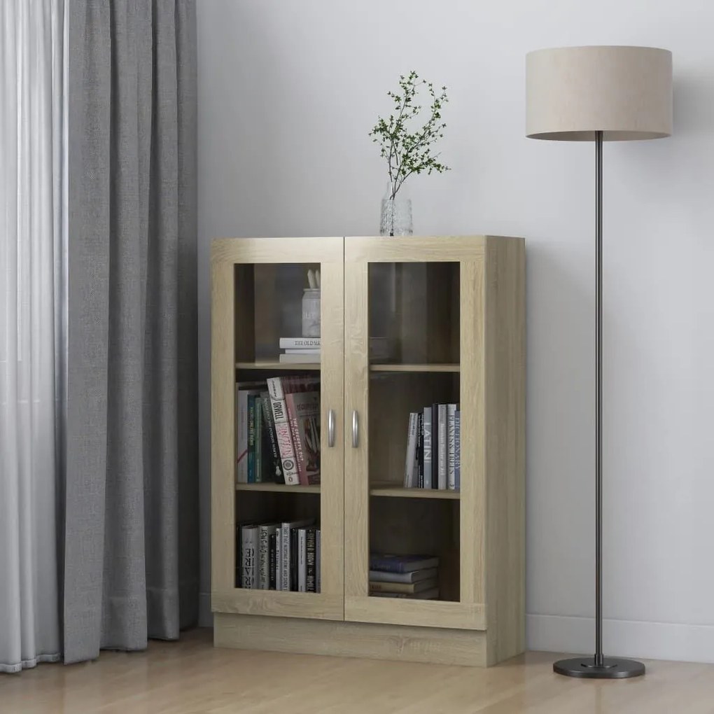 Βιτρίνα Χρώμα Sonoma Δρυς 82,5 x 30,5 x 115 εκ. Επεξ. Ξύλο 802753