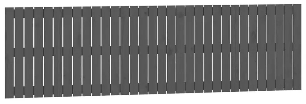 Κεφαλάρι Τοίχου Γκρι 204 x 3 x 60 εκ. από Μασίφ Ξύλο Πεύκου - Γκρι