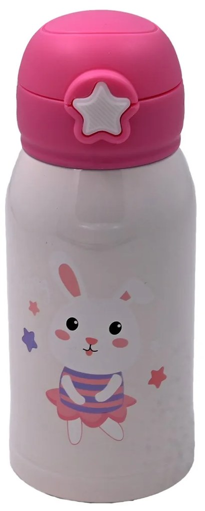 Θερμός παιδικός σε χρώμα λευκό/ροζ 500ml