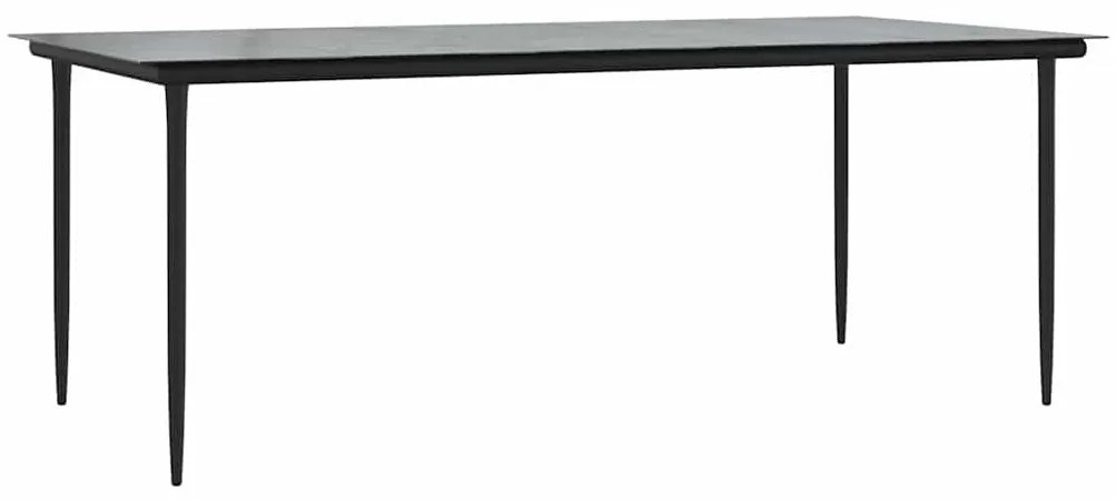 vidaXL Σετ Κήπου 7 Τεμαχίων Μαύρο Poly Rattan