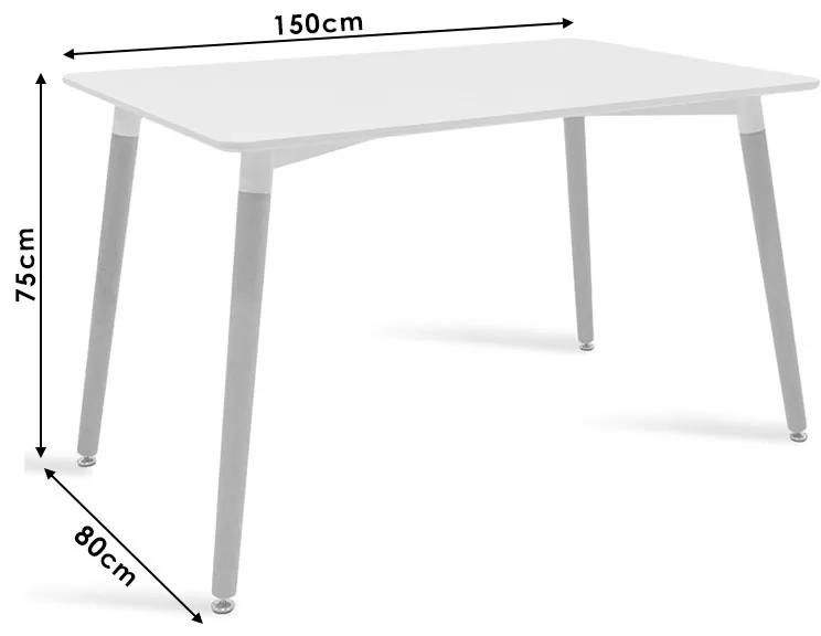 Τραπέζι Natali pakoworld επιφάνεια MDF λευκό 150x80x75εκ