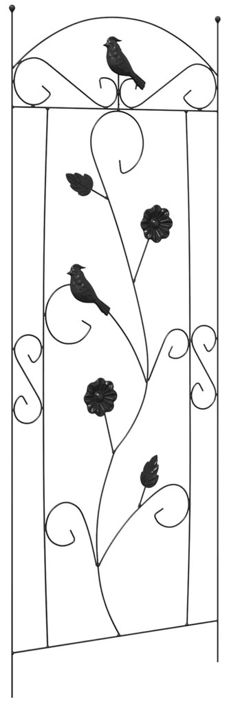 vidaXL Φράχτης Κήπου 3 pcs Μαύρο 112 x 40 εκ Ατσάλι