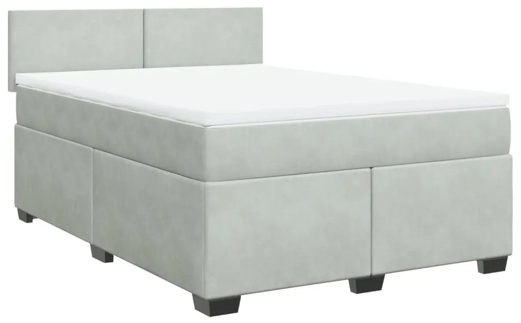 ΚΡΕΒΑΤΙ BOXSPRING ΜΕ ΣΤΡΩΜΑ ΑΝΟΙΧΤΟ ΓΚΡΙ 140X190 ΕΚ. ΒΕΛΟΥΔΙΝΟ 3288600