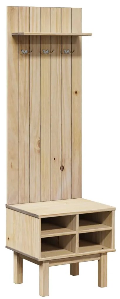 Έπιπλο χωλ OTTA 50x40x160 εκ. Μασίφ Ξύλο Πεύκου - Καφέ