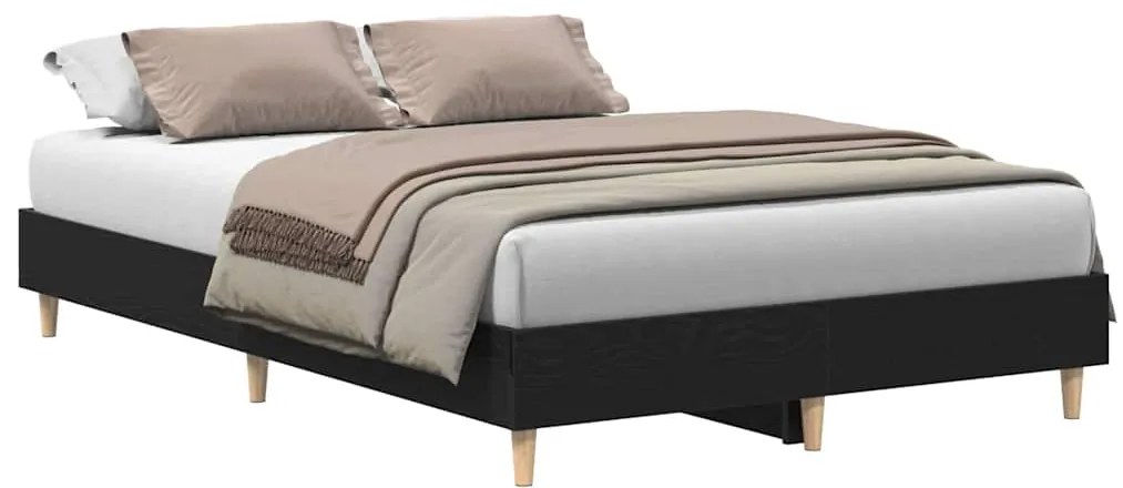 vidaXL Σκελετός Κρεβατιού Μαύρη δρυς 120 x 190 cm Επεξεργασμένο ξύλο