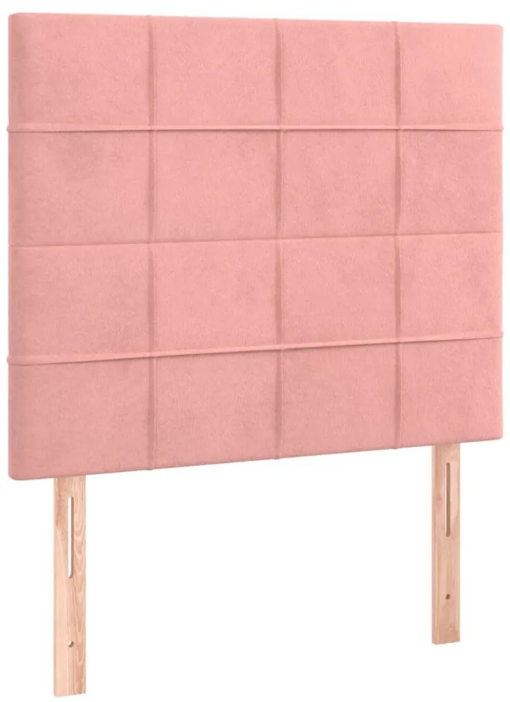 vidaXL Κρεβάτι Boxspring με Στρώμα Ροζ 120x200 εκ. Βελούδινο