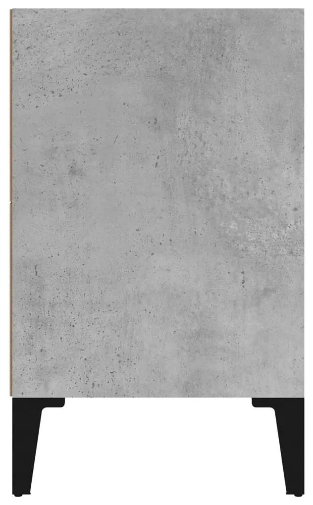 vidaXL Κομοδίνo Γκρι Σκυροδέματος 40 x 30 x 50 εκ. με Μεταλλικά Πόδια