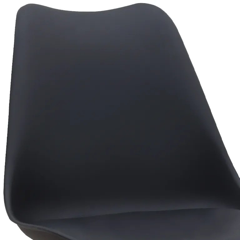 Καρέκλα τραπεζαρίας Viva Megapap PP - PU μαύρο - ξύλινο μαύρο πόδι 48,5x54x80εκ.