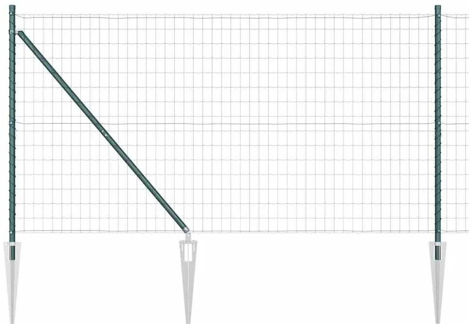 vidaXL Φράχτης με Στήλες. Πράσινο 1.2 x 10 m Ατσάλι